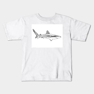 SHARK in black and white Kids T-Shirt